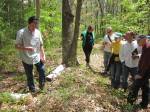 Peter Spiller leading a mushroom walk at Peterson Farm. (Photograph courtesy of The 300 Committee, Falmouth's Land Trust)